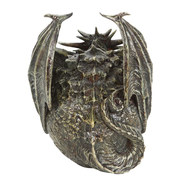 Draco Dragon Skull Ornament - High-Quality Resin Sculpture with Vengeful Design
