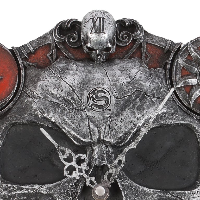 11.5in Hands of Death Resin Clock - Unique Skull-Shaped Timepiece for Home Decor