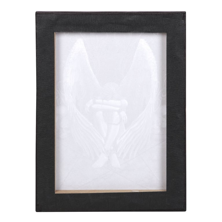 19x25cm Enslaved Angel Canvas Plaque - Dark Gothic Home Decor Artwork