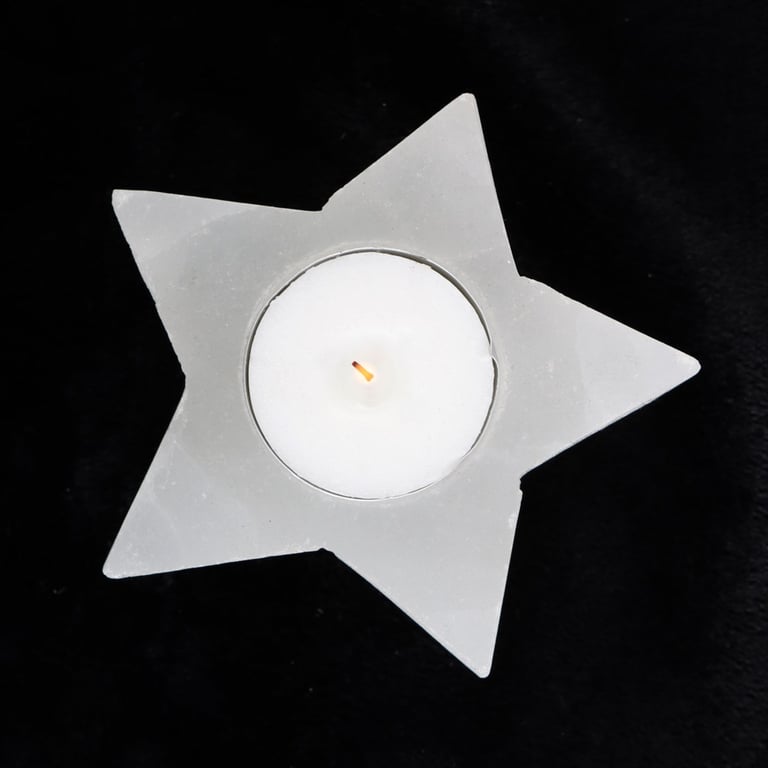 Selenite Star Tealight Holder - Natural Cleansing Candle Decor