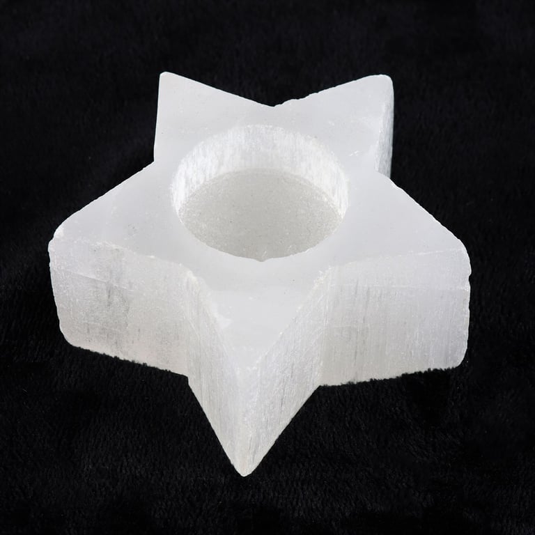 Selenite Star Tealight Holder - Natural Cleansing Candle Decor