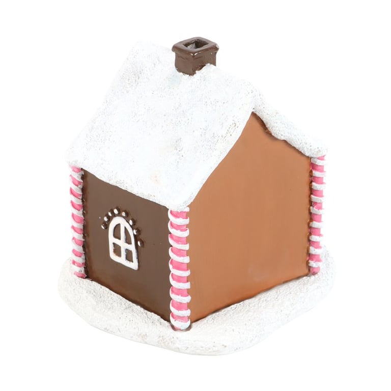 Christmas Gingerbread House Incense Cone Burner with Candy Cane Scent and Sugar Frosting Details