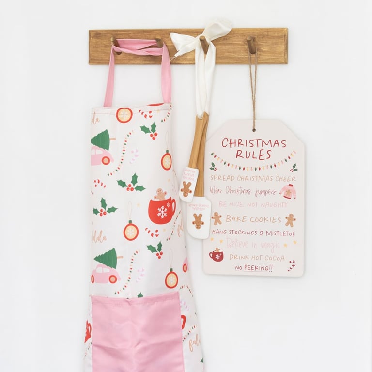 Sugarplum Fun Modern Christmas Print Apron