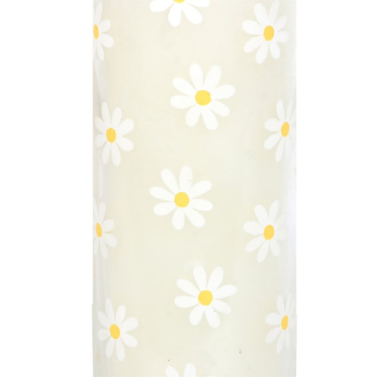 White Daisy Tube Candle - 70 Hour Spring Scented Glass Jar Home Fragrance