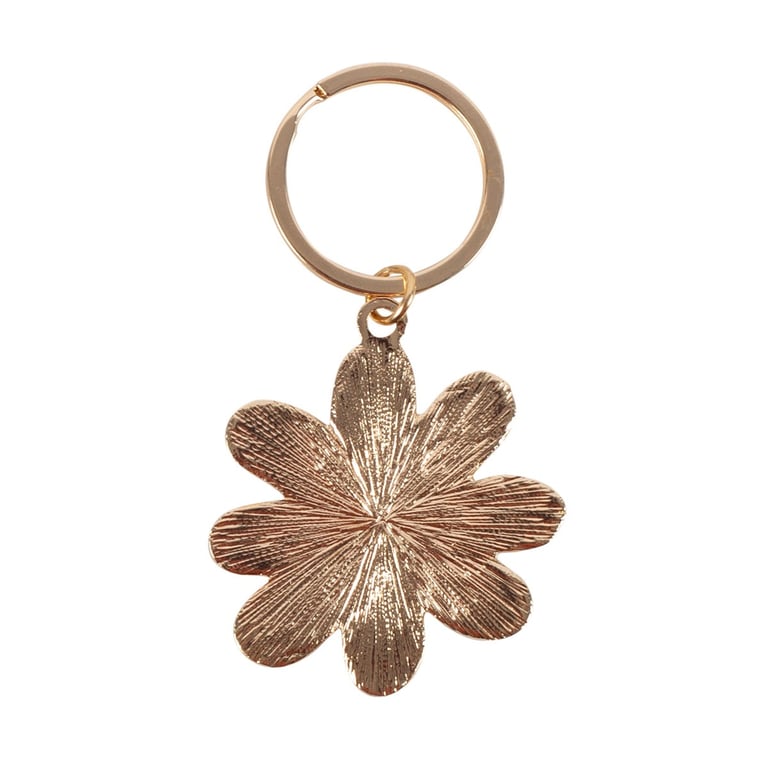 White Daisy Enamel Keyring - Cheerful Flower Power Accessory