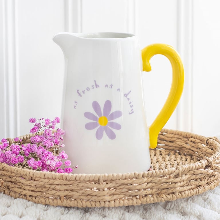 Fresh as a Daisy Ceramic Flower Jug - 1100ml Capacity Home Decor