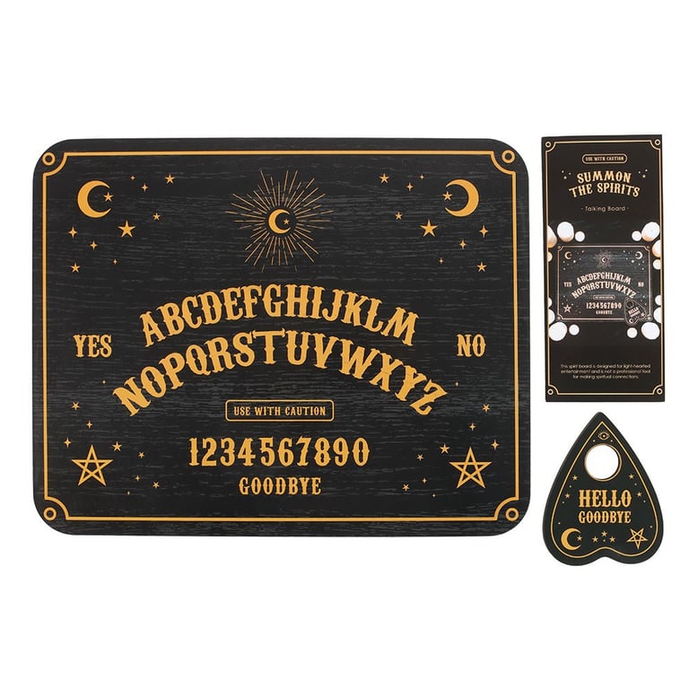 Black Spirit Talking Board with Planchette for Mystical Communication