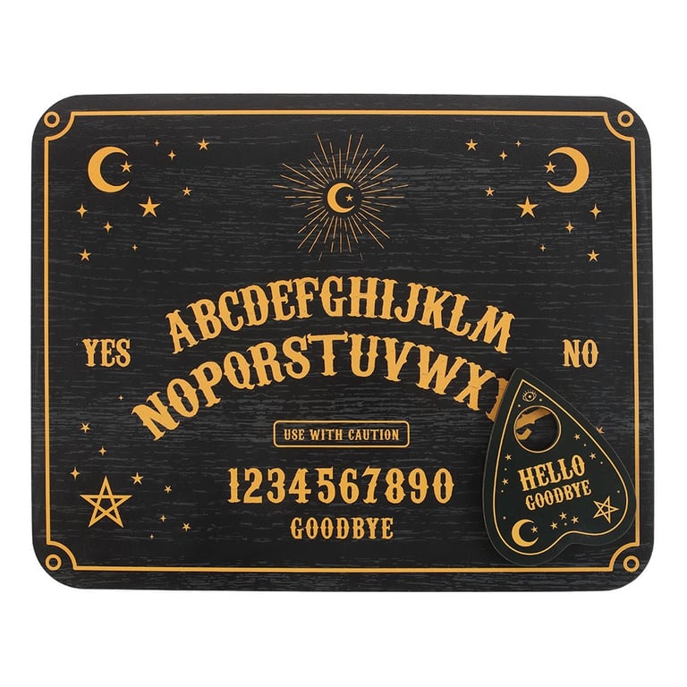 Black Spirit Talking Board with Planchette for Mystical Communication