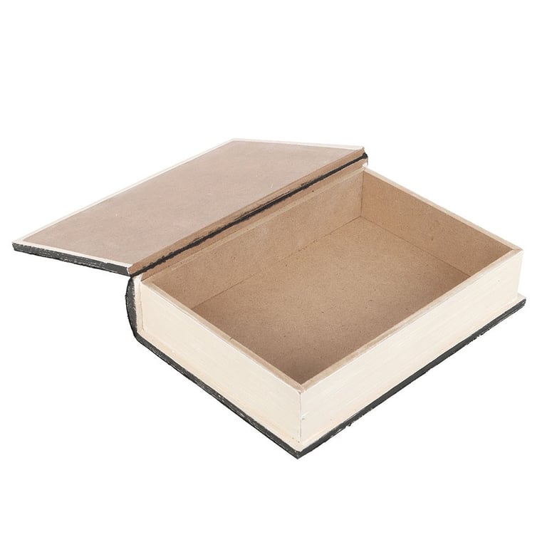 Black Talking Board Book Storage Box - Elegant Home Organization Solution with Secret Compartment