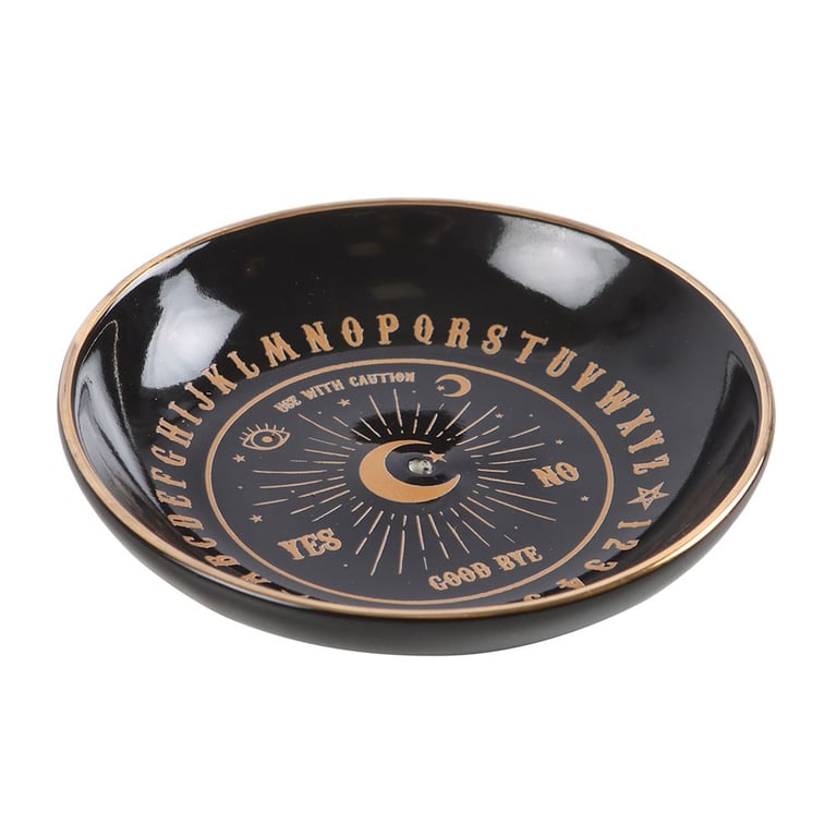 Black Talking Board Incense Holder - Premium Gold Finish & Dual Purpose Design