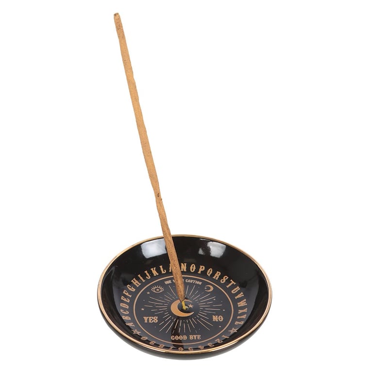 Black Talking Board Incense Holder - Premium Gold Finish & Dual Purpose Design