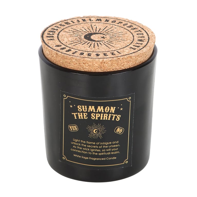 Summon the Spirits White Sage Candle - Mystical Spirit Board Design, 20 Hour Burn Time, Home Fragrance