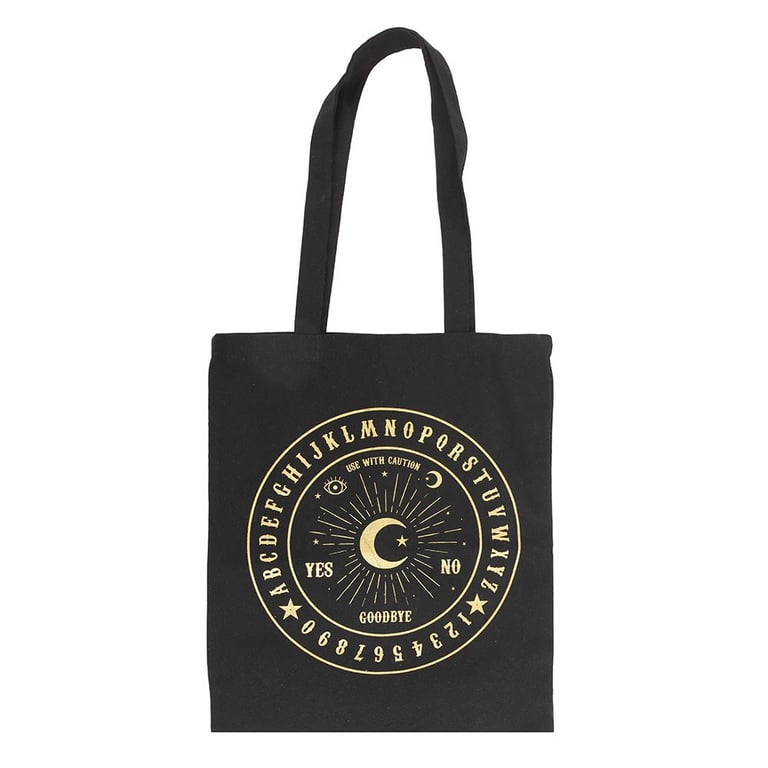 Black and Gold Talking Board Polycotton Eco Friendly Tote Bag