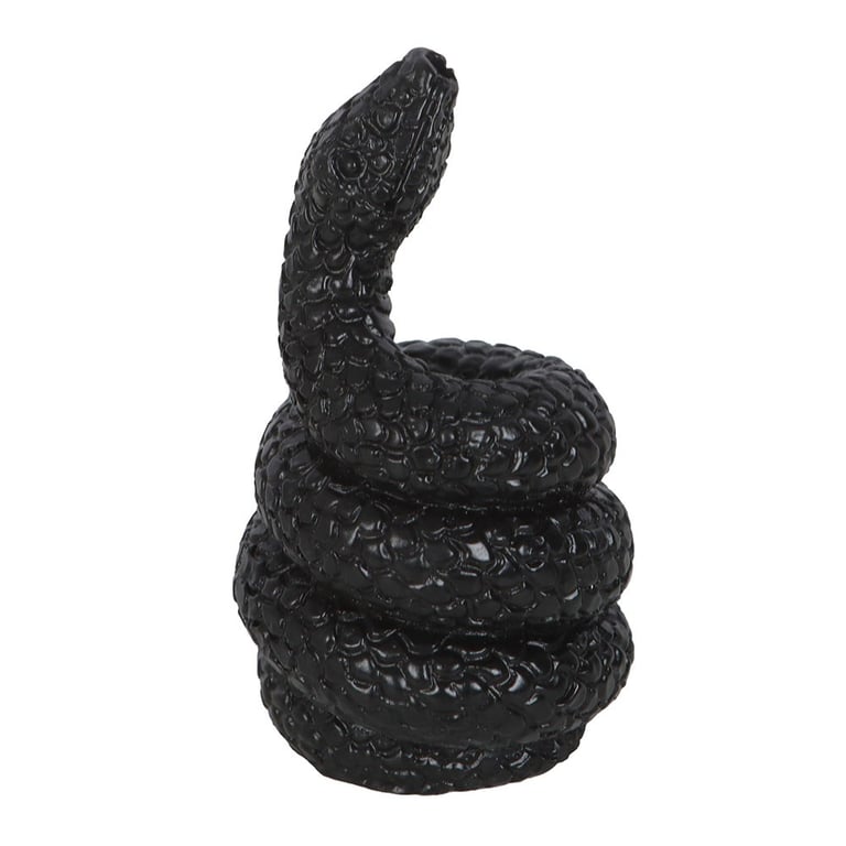 Black Resin Snake Incense Holder - Elegant Home Decor