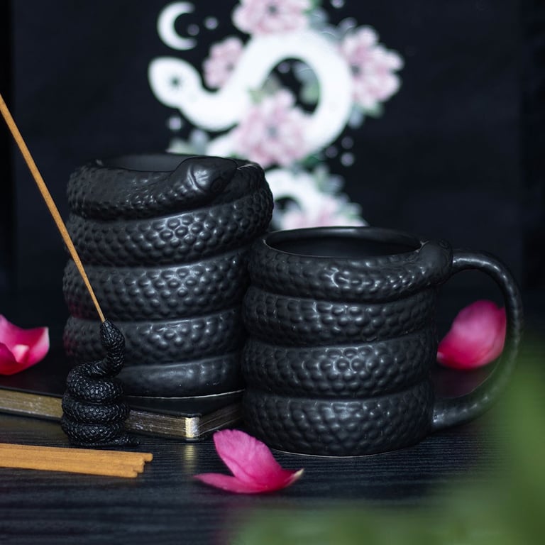 Black Resin Snake Incense Holder - Elegant Home Decor