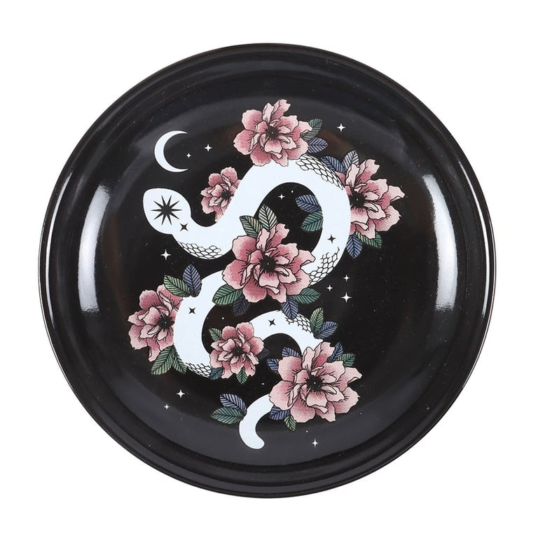 Floral Snake Trinket Dish - Nature-Inspired Jewelry Organizer and Key Holder
