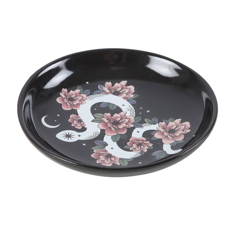 Floral Snake Trinket Dish - Nature-Inspired Jewelry Organizer and Key Holder
