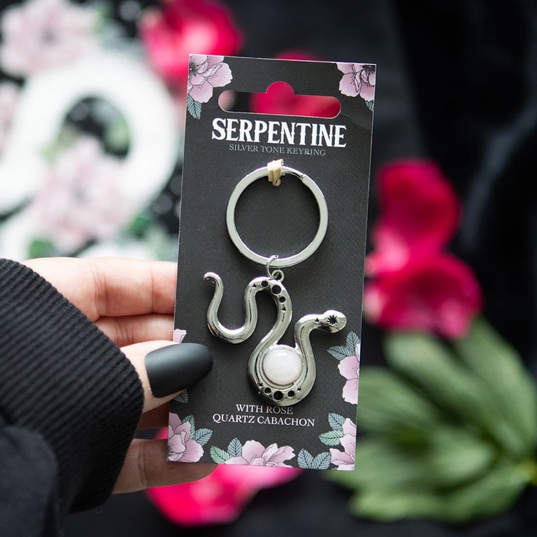 Rose Quartz Crystal Snake Keyring - Attract Love & Confidence