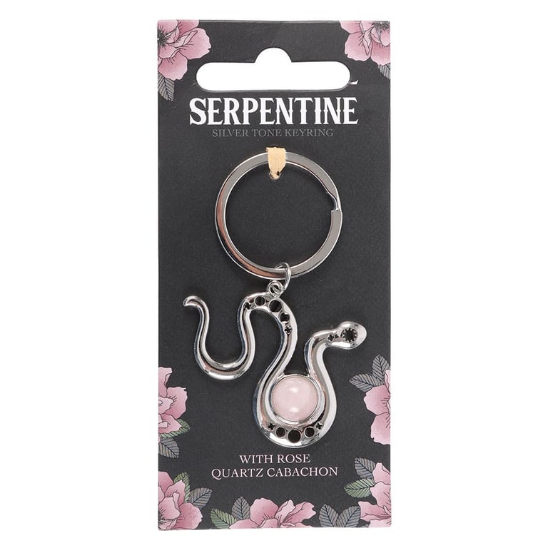 Rose Quartz Crystal Snake Keyring - Attract Love & Confidence