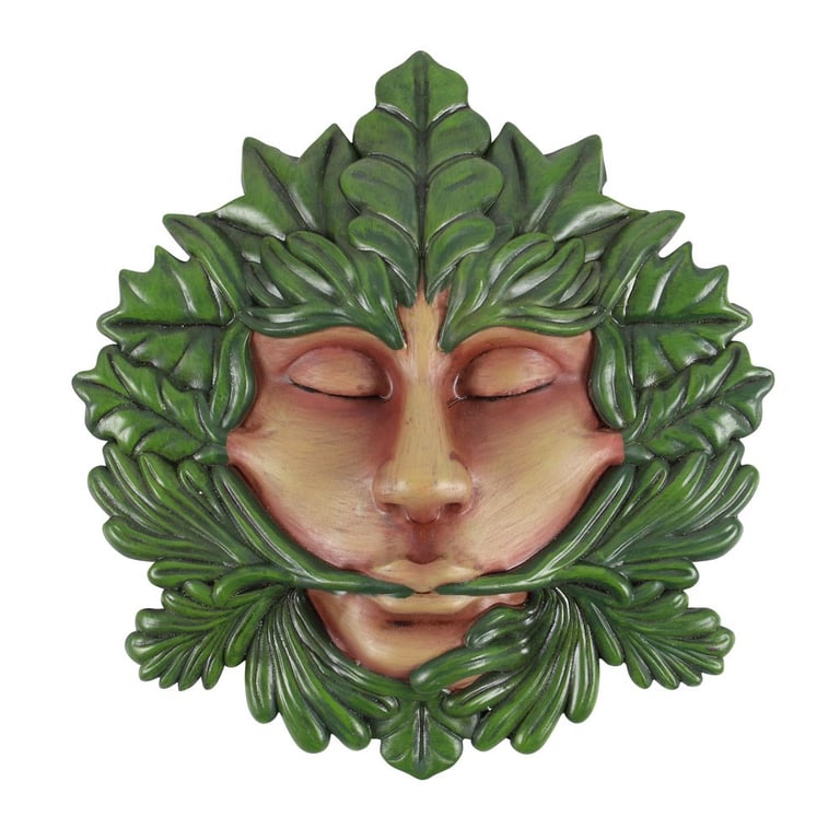 Green Goddess Resin Wall Plaque - Earthy Tones Pagan Symbol Home Decor