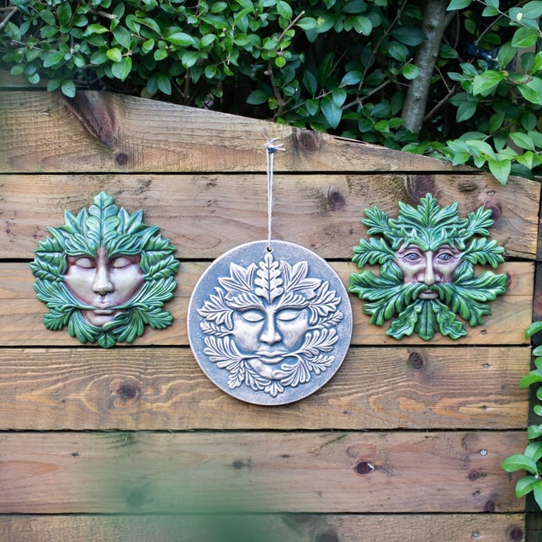 Green Goddess Resin Wall Plaque - Earthy Tones Pagan Symbol Home Decor