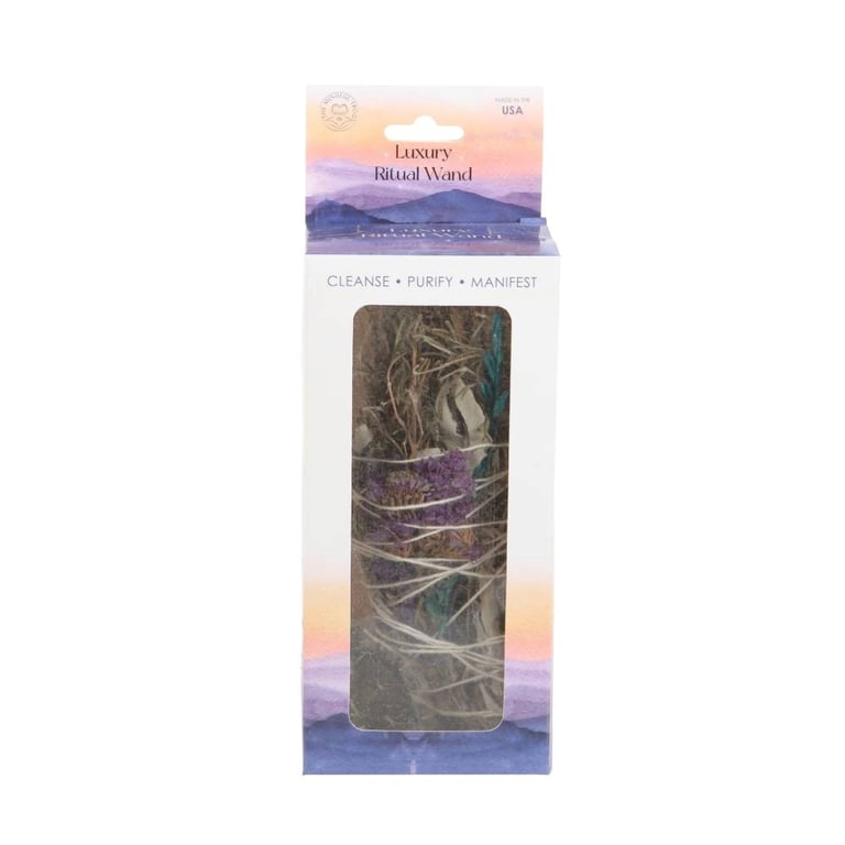 Rosemary Sage Aventurine Smudge Stick Ritual Wand for Cleansing and Purification