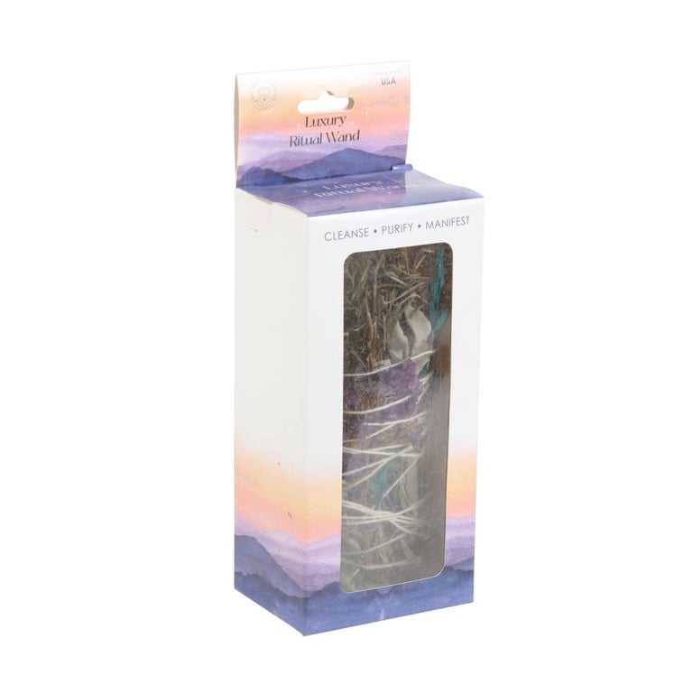 Rosemary Sage Aventurine Smudge Stick Ritual Wand for Cleansing and Purification