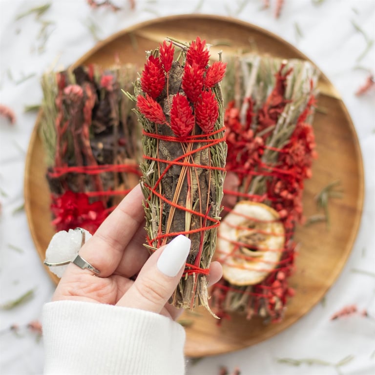 Rosemary and Yerba Santa Sage Ritual Wand Smudge Stick - Purify and Cleanse Home Spaces