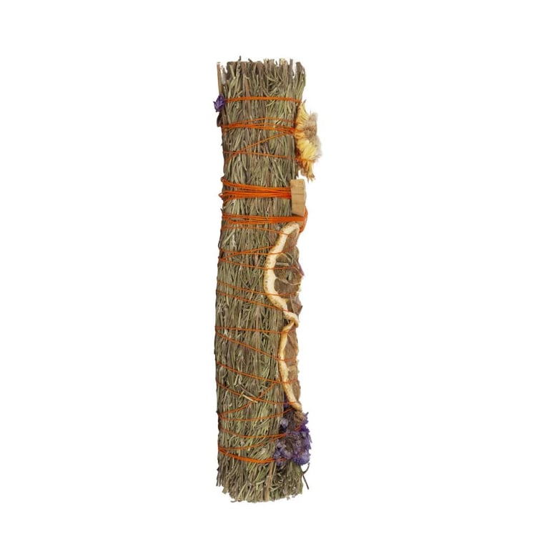 9in Ritual Wand Smudge Stick with Rosemary, Lavender & Orange - Native American Cleansing Bundle