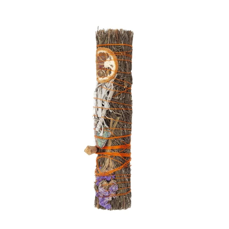 9in Ritual Wand Smudge Stick - Rosemary, Palo Santo & Aventurine Purification Bundle