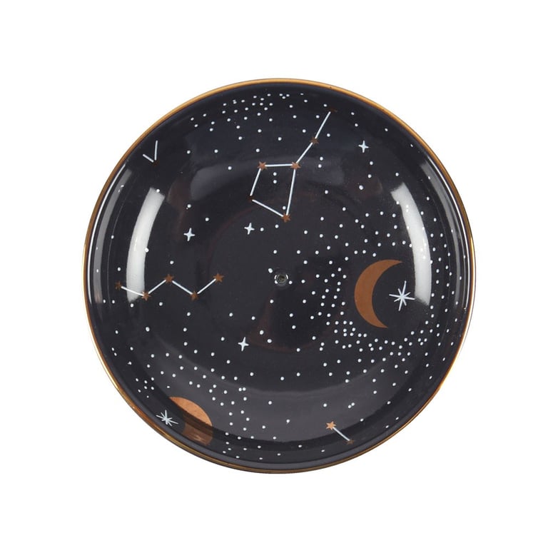 Modern Celestial Constellation Incense Holder with Gold Foil Accents