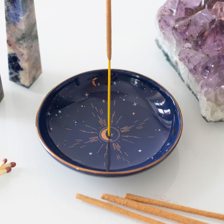 Modern Starry Sky Incense Holder with Gold Foil Accents - Home Decor Storage