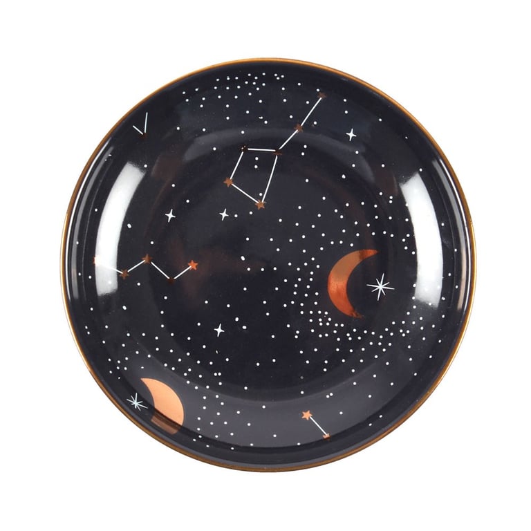 Ceramic Purple Star Sign Constellation Trinket Dish