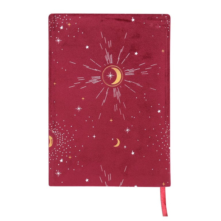 Burgundy Velvet Fire Element Notebook - Passion, Strength & Courage A5 Journal