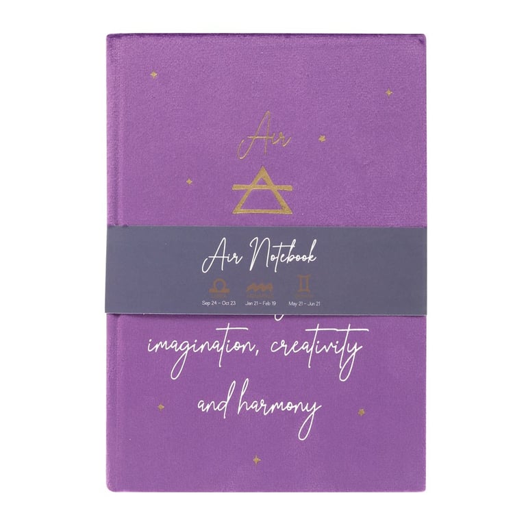 Air Element Velvet A5 Notebook - Knowledge, Imagination & Harmony in Every Line