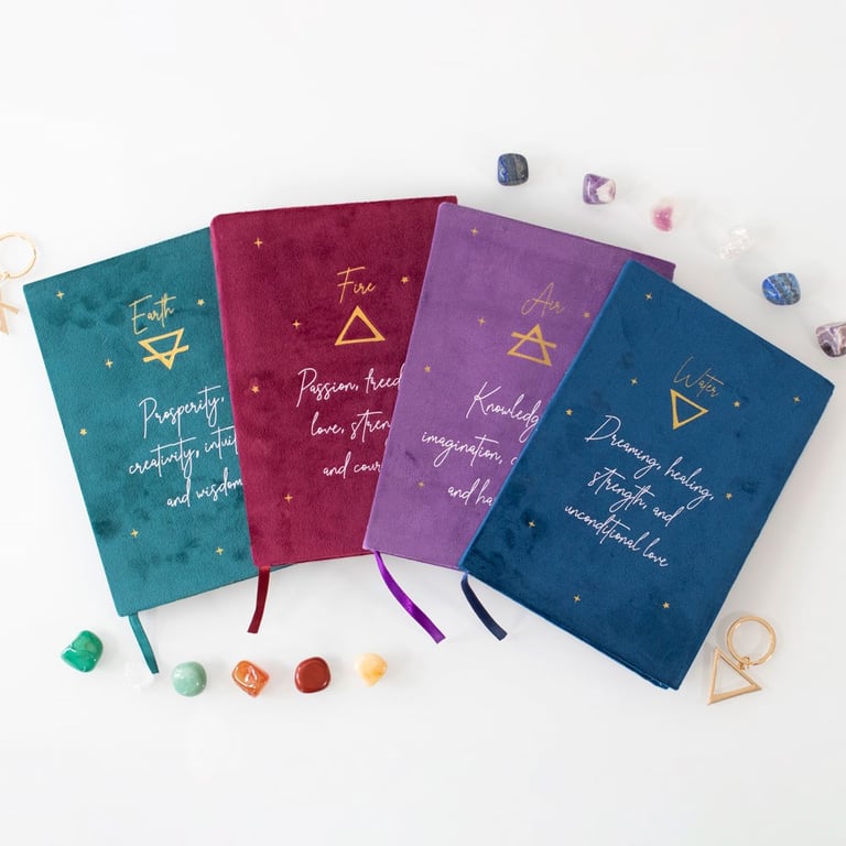 Air Element Velvet A5 Notebook - Knowledge, Imagination & Harmony in Every Line