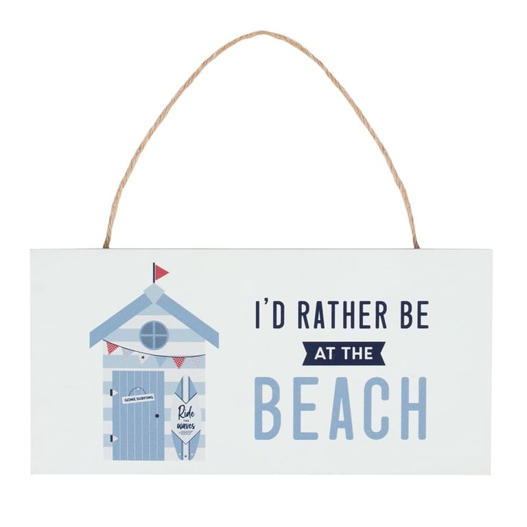 Beach-Inspired Hanging Sign - I d Rather Be At The Beach Home Decoration