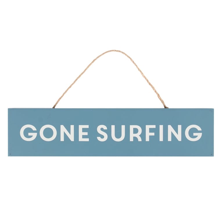 Gone Surfing Hanging Sign - Ocean Inspired Wall Art and Beach Home Decor