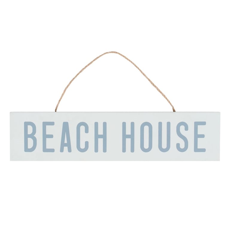 Beach House Hanging Sign - Coastal Wall Art and Decor