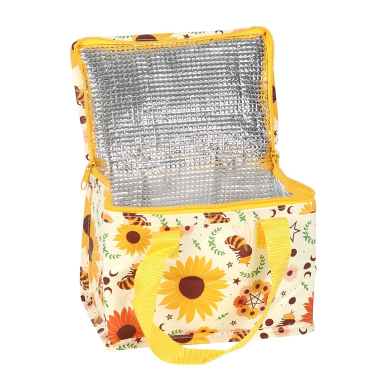 Summer Solstice Insulated Lunch Bag with Recycled Plastic and Unique Sunflower Design