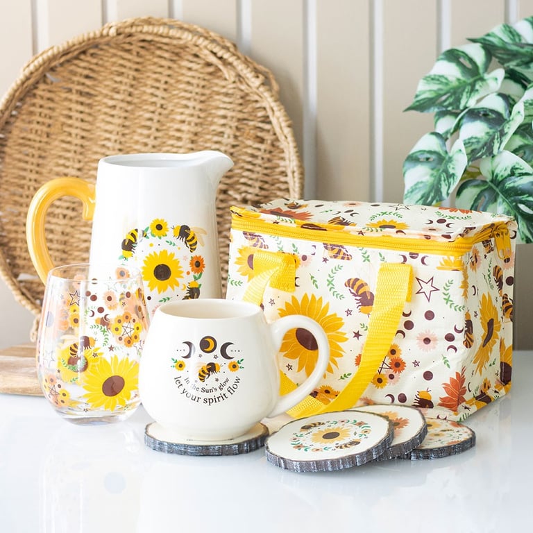 Summer Solstice Insulated Lunch Bag with Recycled Plastic and Unique Sunflower Design