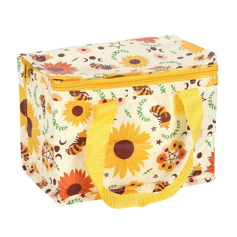 Summer Solstice Insulated Lunch Bag with Recycled Plastic and Unique Sunflower Design