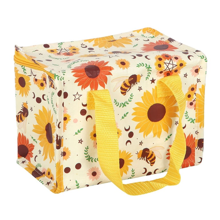 Summer Solstice Insulated Lunch Bag with Recycled Plastic and Unique Sunflower Design