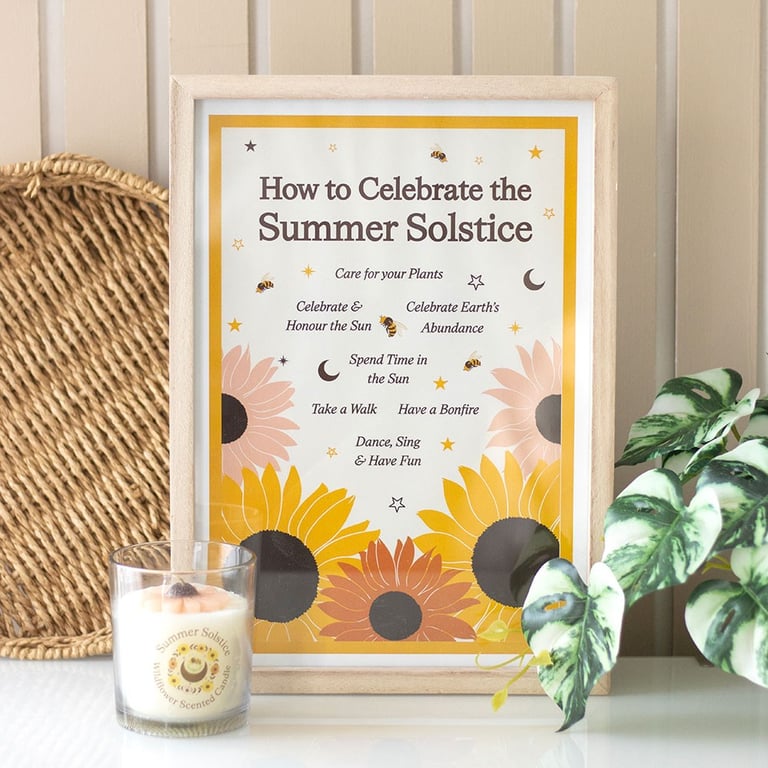 Summer Solstice Framed Wall Art Print - Celebrate the Longest Day of Year in Style