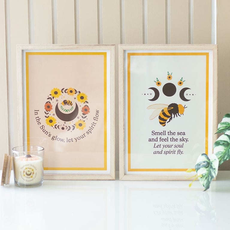 Summer Solstice Wall Art - Rustic Framed Print with Inspirational Quote