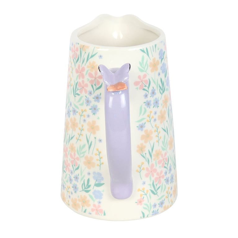 Ditsy Floral Print Ceramic Flower Jug - 1300ml Capacity, Spring Garden Decor