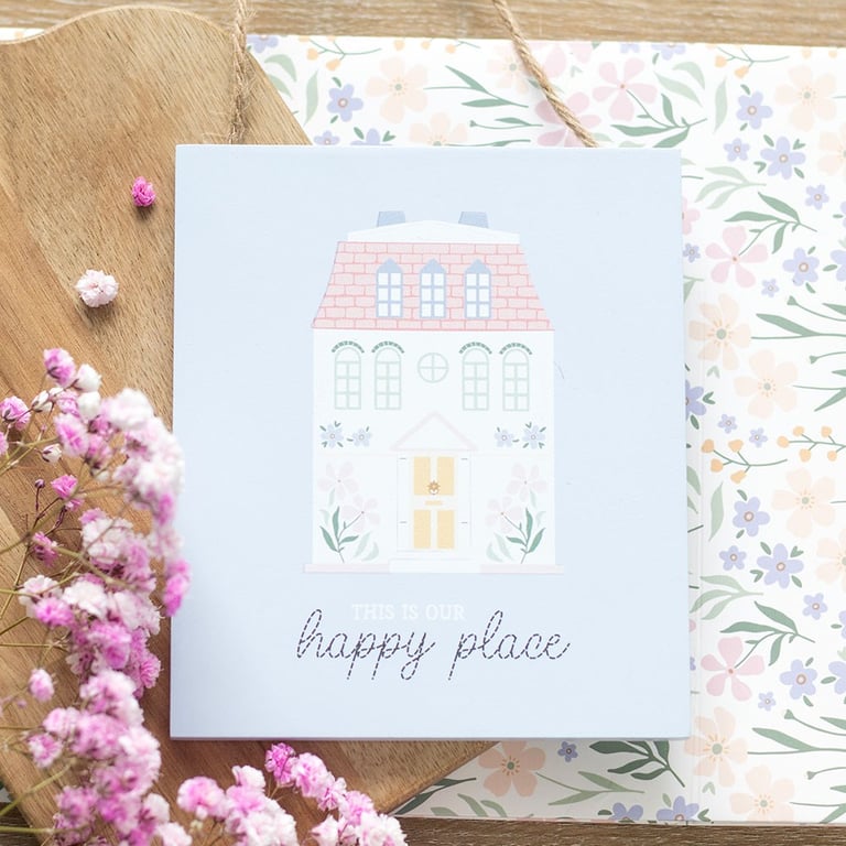 This Is Our Happy Place Pastel House Hanging Sign - Thoughtful Housewarming Gift