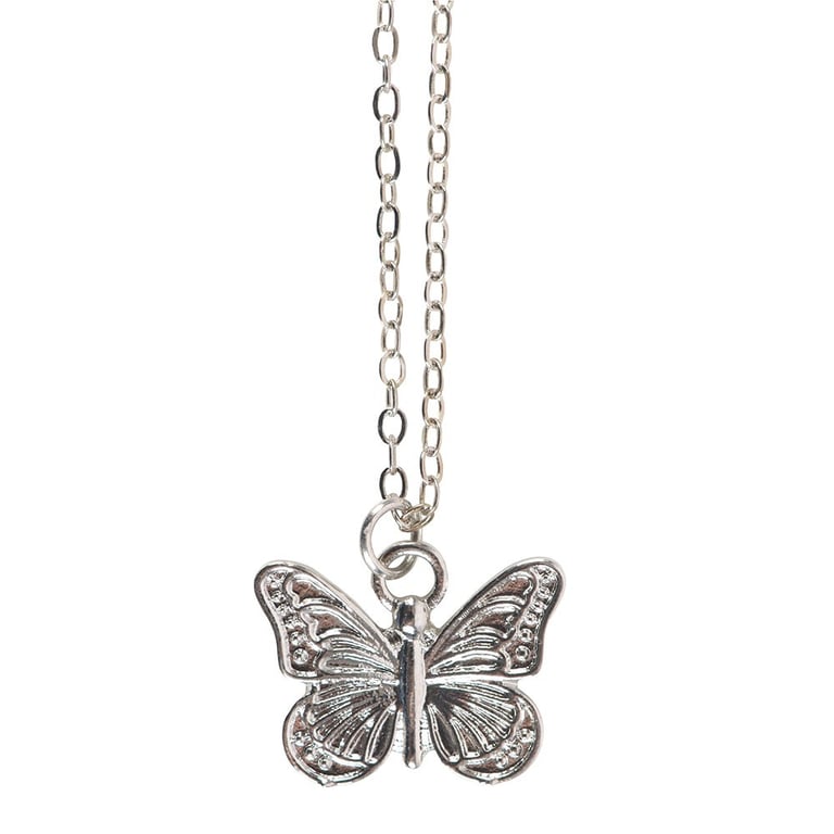 Silver Toned Butterfly Necklace & Greeting Card Gift Set