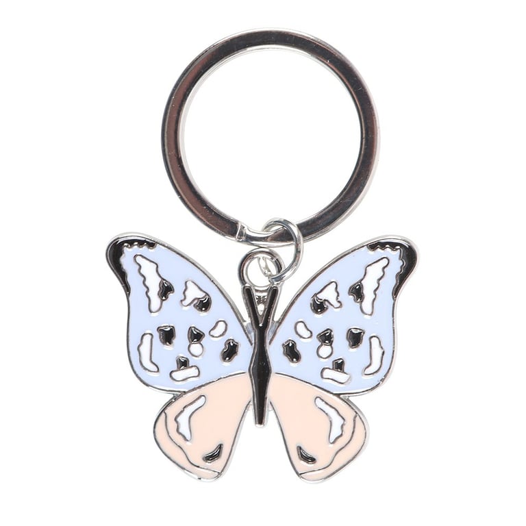 Elegant Silver Butterfly Keyring - Metal Bag Accessory with Strength Reminder
