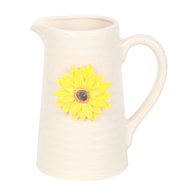 Hello Sunshine Ceramic Flower Jug - 3D Sunflower Design Home Decor